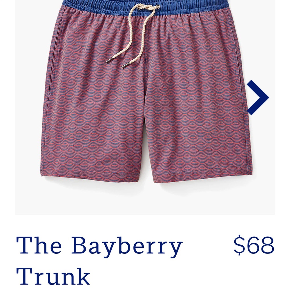 Fair Harbor “Red Waves Bayberry Trunk” NWT (size L)